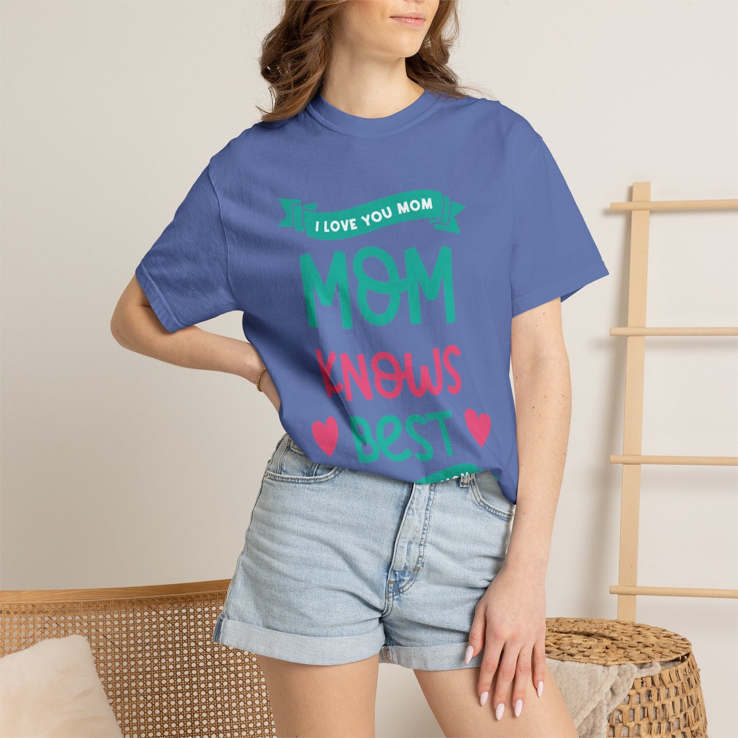 Mom Knows Best Strong Motherhood Heartfelt Guidance Tee Nurturing Knowledge Unisex Heavy Cotton T-Shirt