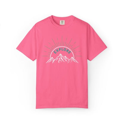 Funny Explore Mountain Adventure Tee Sarcastic Alpine Discover Camping Forest Unisex Heavy Cotton T-Shirt
