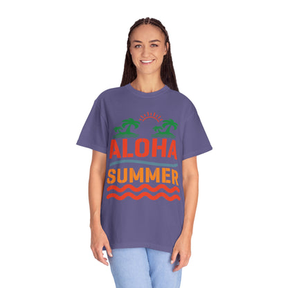 Exciting Aloha Summer Sunshine Beach Days White Sand Summer Camp Vacation Mode Sunny Days Unisex Heavy Cotton T-Shirt