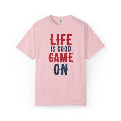 Life Is Good Game On Baseball Player Grand Slam Performers Tee Infield Magicians Batting Champions Unisex Heavy Cotton T-Shirt