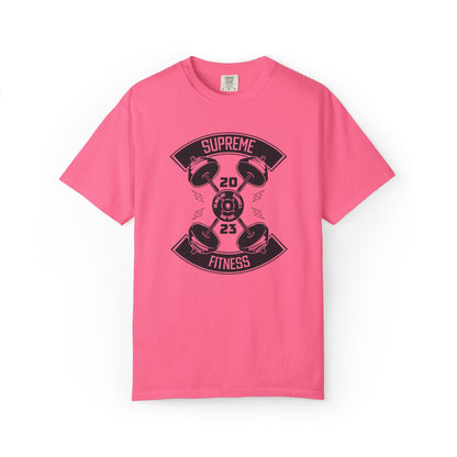Inspirational Supreme Fitness Body Building Health & Supplements Fitness Lovers Dumbbells Bodybuilders Unisex Heavy Cotton T-Shirt