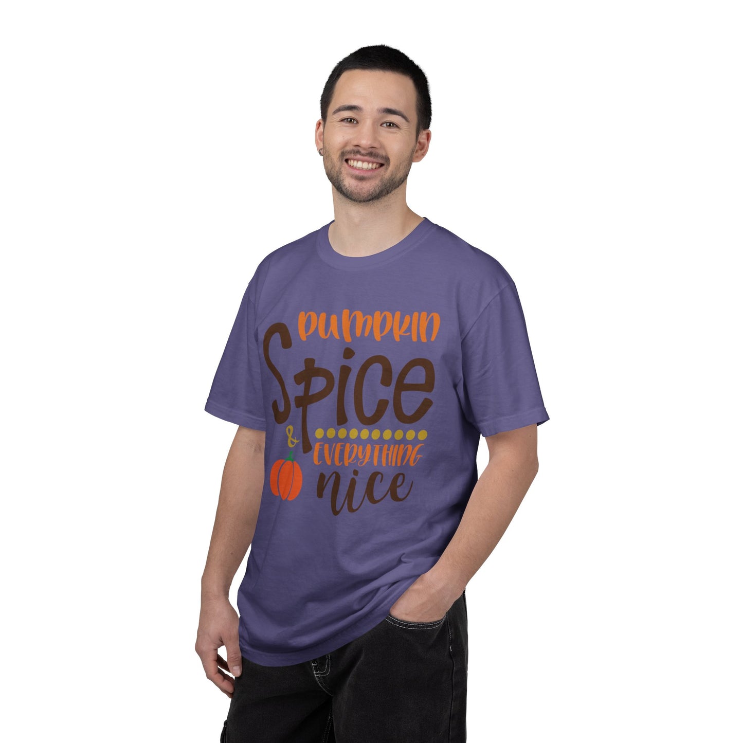 Pumpkin Spice & Everything Nice Halloween Autumn Delight Pumpkin Lovers Tee Seasonal Spices Fall Fusion Unisex Heavy Cotton T-Shirt