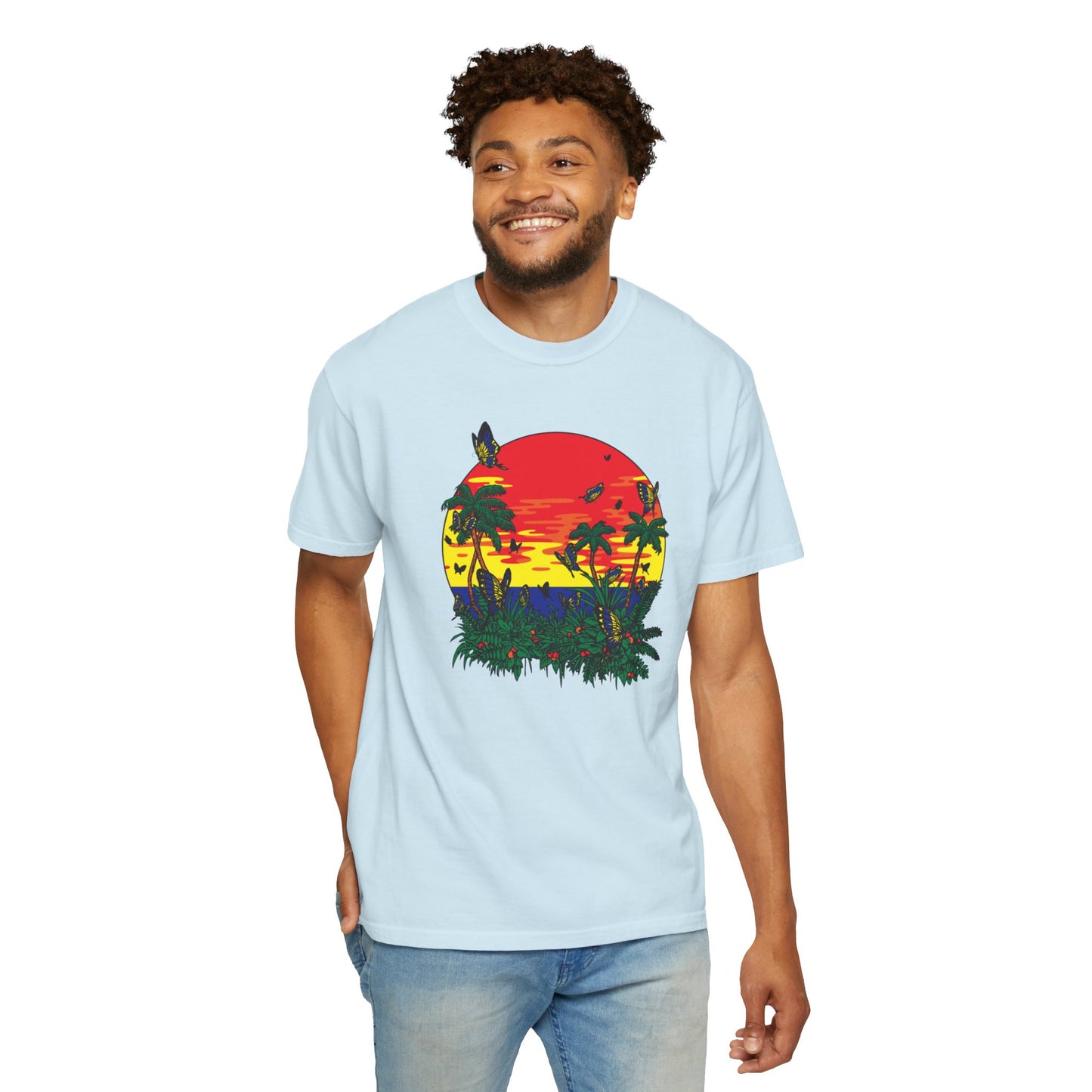 Palm Trees Island Summer Trendy Tee Sunshine Days Ice Cream Summer Camp Beachcombing Anchor Unisex Heavy Cotton T-Shirt
