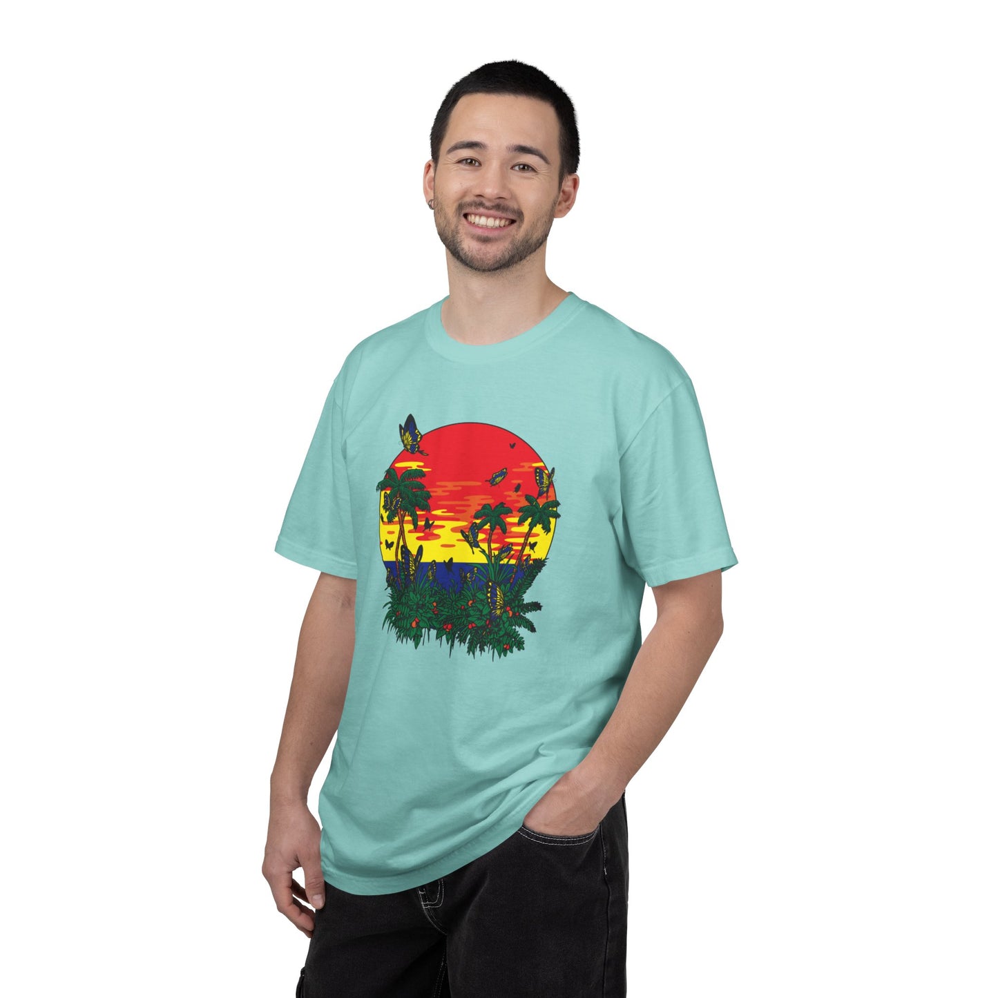 Palm Trees Island Summer Trendy Tee Sunshine Days Ice Cream Summer Camp Beachcombing Anchor Unisex Heavy Cotton T-Shirt