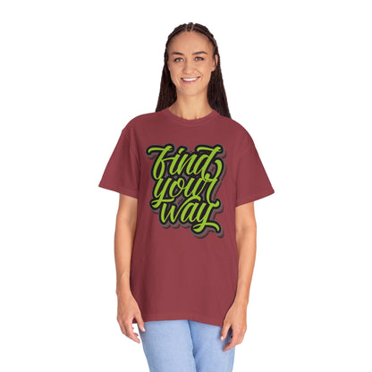 Find Your Way Direction Guidance Tee Exploration Adventure Destination Unisex Heavy Cotton T-Shirt