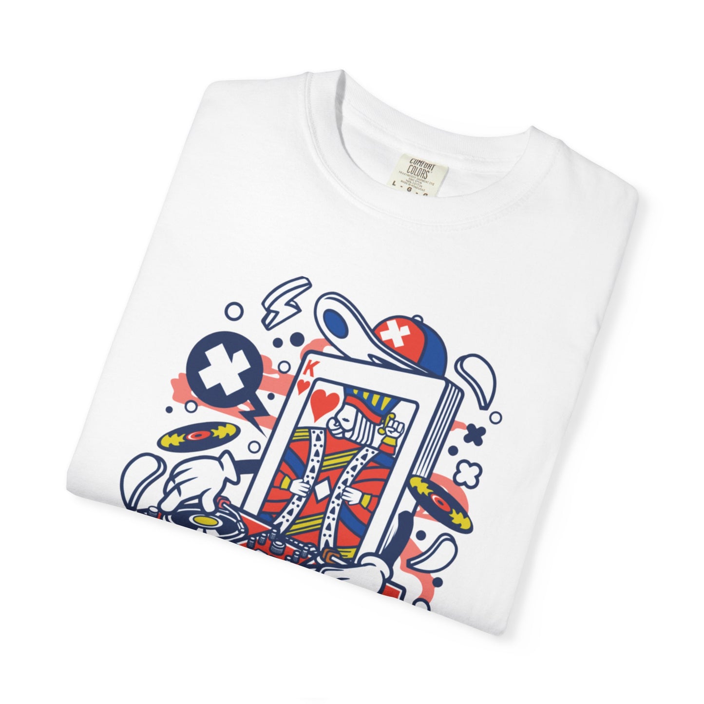 Dj King Play Card Hip Hop Vibes Trends Pop Visuals Tee Remixes Music Producer Unisex Heavy Cotton T-Shirt