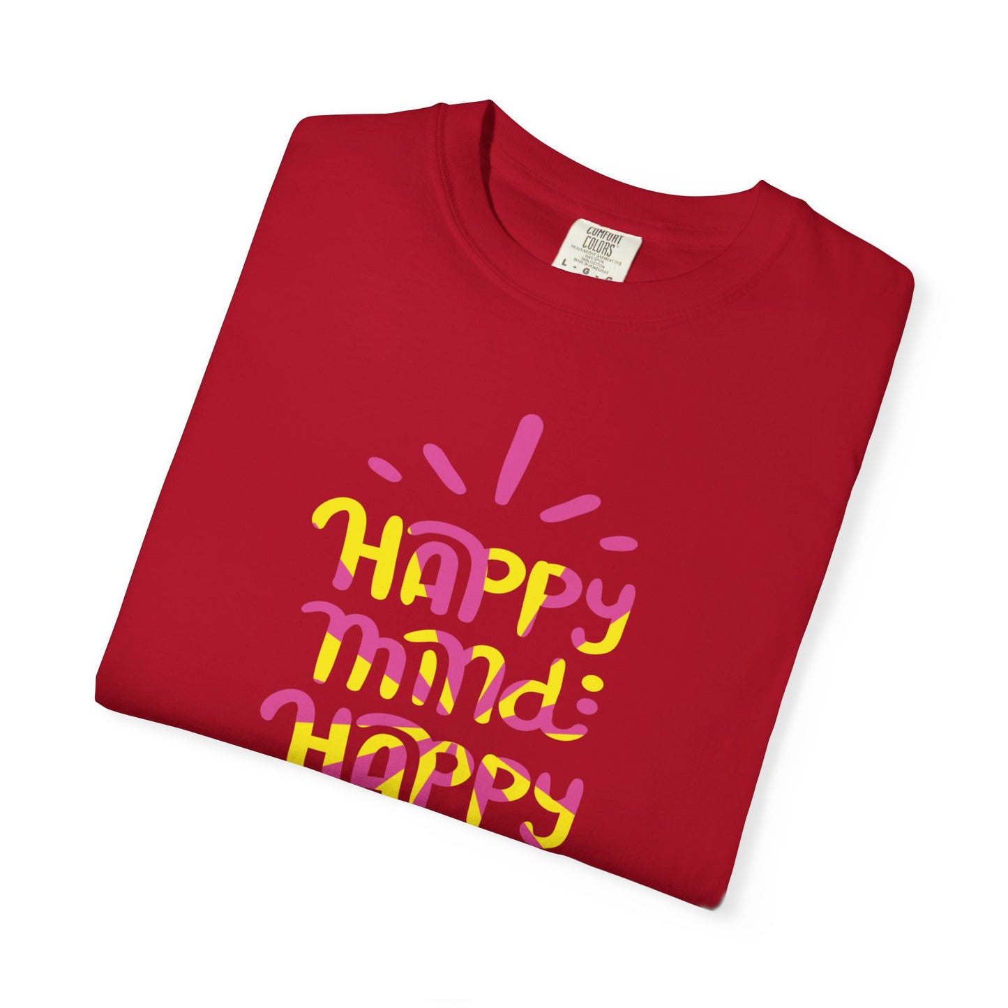 Happy Mind Happy Life Love Hope Worship Eternity Tee Peaceful Living Religious Beliefs Unisex Heavy Cotton T-Shirt