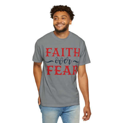 Faith Over Fear Stop Wishing Start Doing Action Goal Setting Modern Tee Achievement Self-Improvement Unisex Heavy Cotton T-Shirt