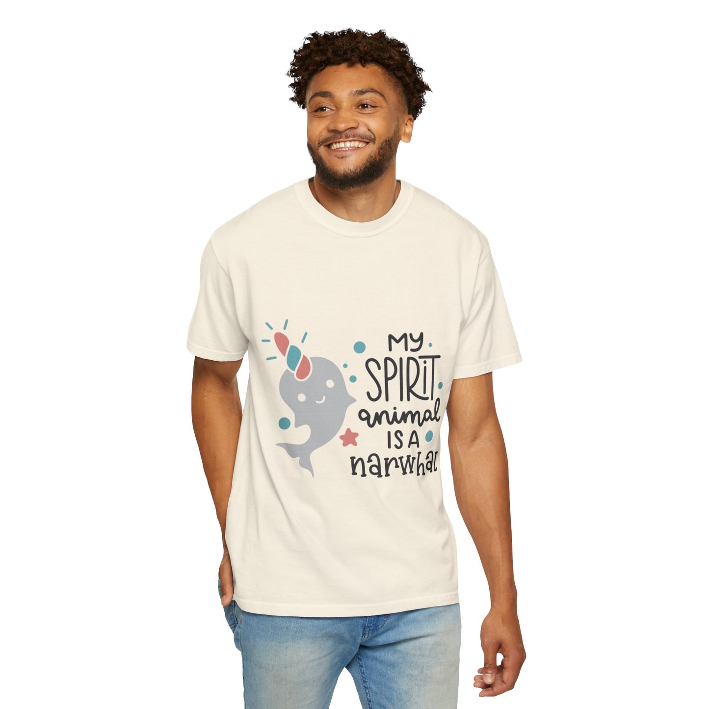 My Spirit Animal Is a Narwhal Unicorn Of The Sea Tusk Tee Inuit Culture Migration Unisex Heavy Cotton T-Shirt