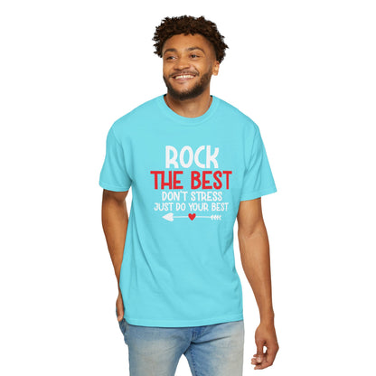 Motivational Rock The Best Stop Wishing Start Doing Action Goal Setting Modern Tee Achievement Self-Improvement Unisex Heavy Cotton T-Shirt