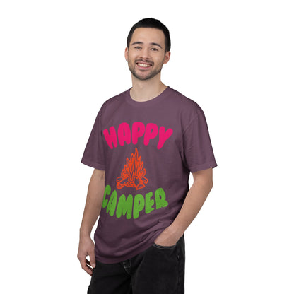 Happy Camper Freedom Fighter Adventure Lovers Tee Nature Exploration Bonfire Travel Van Unisex Heavy Cotton T-Shirt