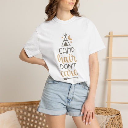 Camp Hair Don’t Care Adventure Mountain Tee Fun Activities Unisex Heavy Cotton T-Shirt