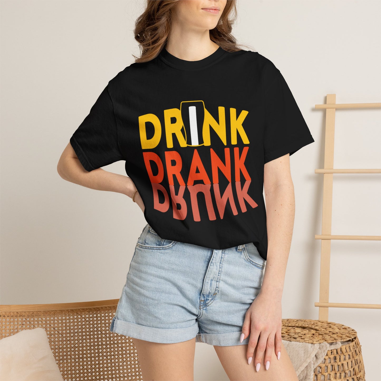 Funny Drink Drank Drunk Want To Drink Beer sarcastic Beer Glass Sip & Smile Unisex Heavy Cotton T-Shirt