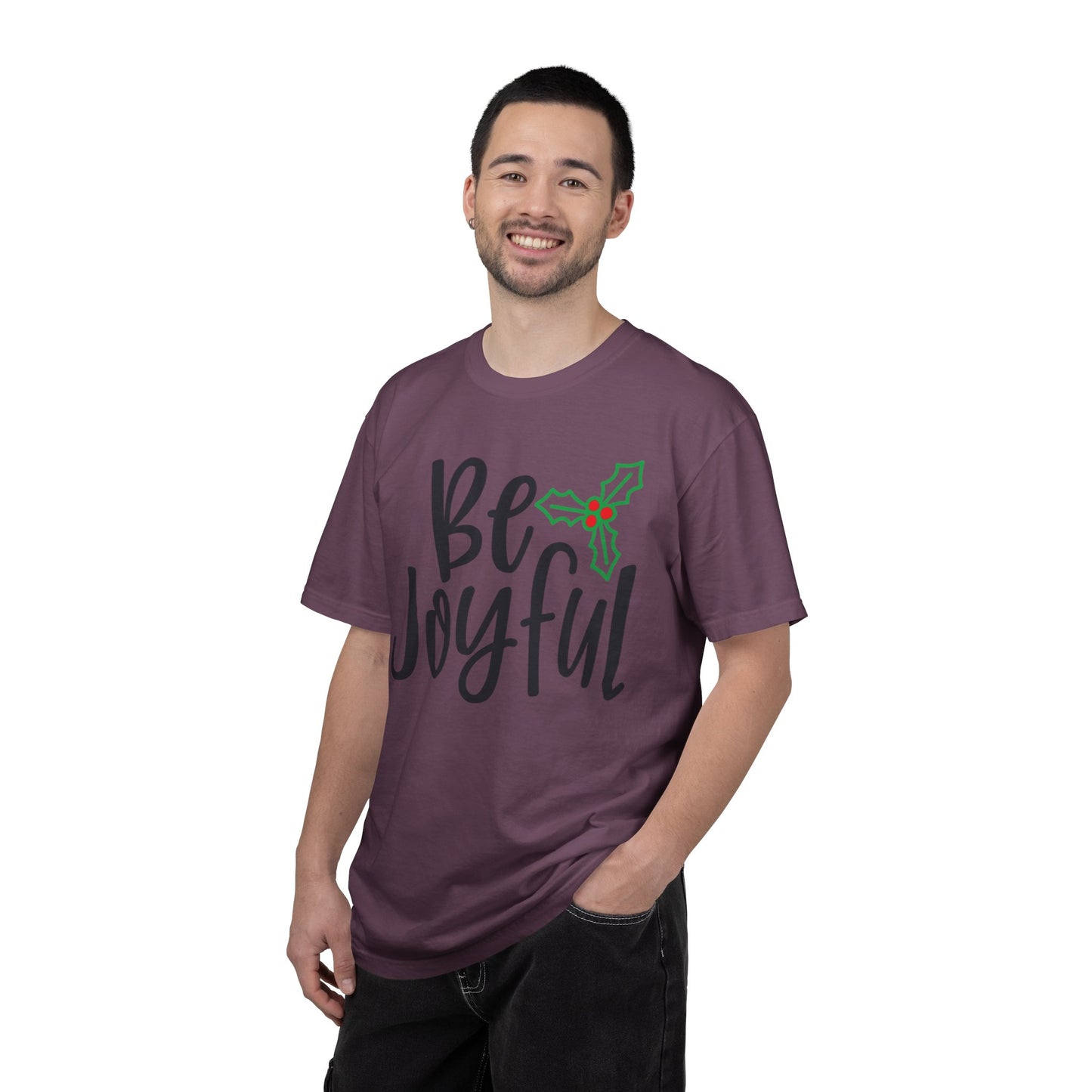 Be Joyful Festival Season Tee Twinkle Lights New Year Celebration Merry Christmas Noel Delight Unisex Heavy Cotton T-Shirt