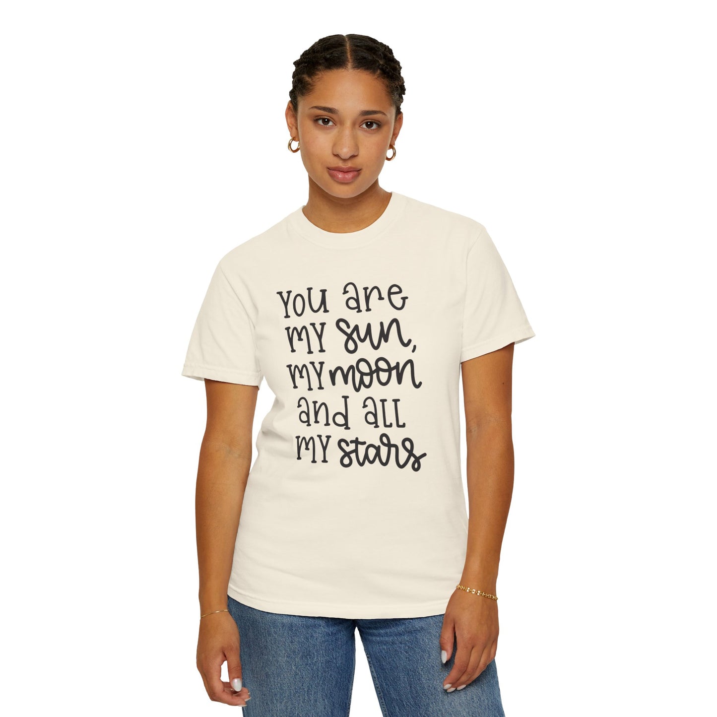 You Are My Sun My Moon And All My Stars Lovers Tee Hug Rainbow Passion Unconditional Soulful Connection Unisex Heavy Cotton T-Shirt