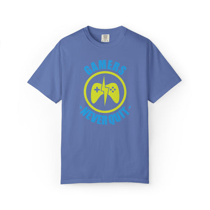 Inspirational Gamers Never Quit Virtual Immortality Forever A Gamer Immortalized In Pixels Unisex Heavy Cotton T-Shirt