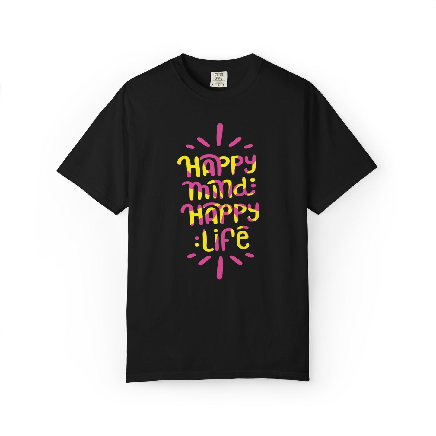 Happy Mind Happy Life Love Hope Worship Eternity Tee Peaceful Living Religious Beliefs Unisex Heavy Cotton T-Shirt