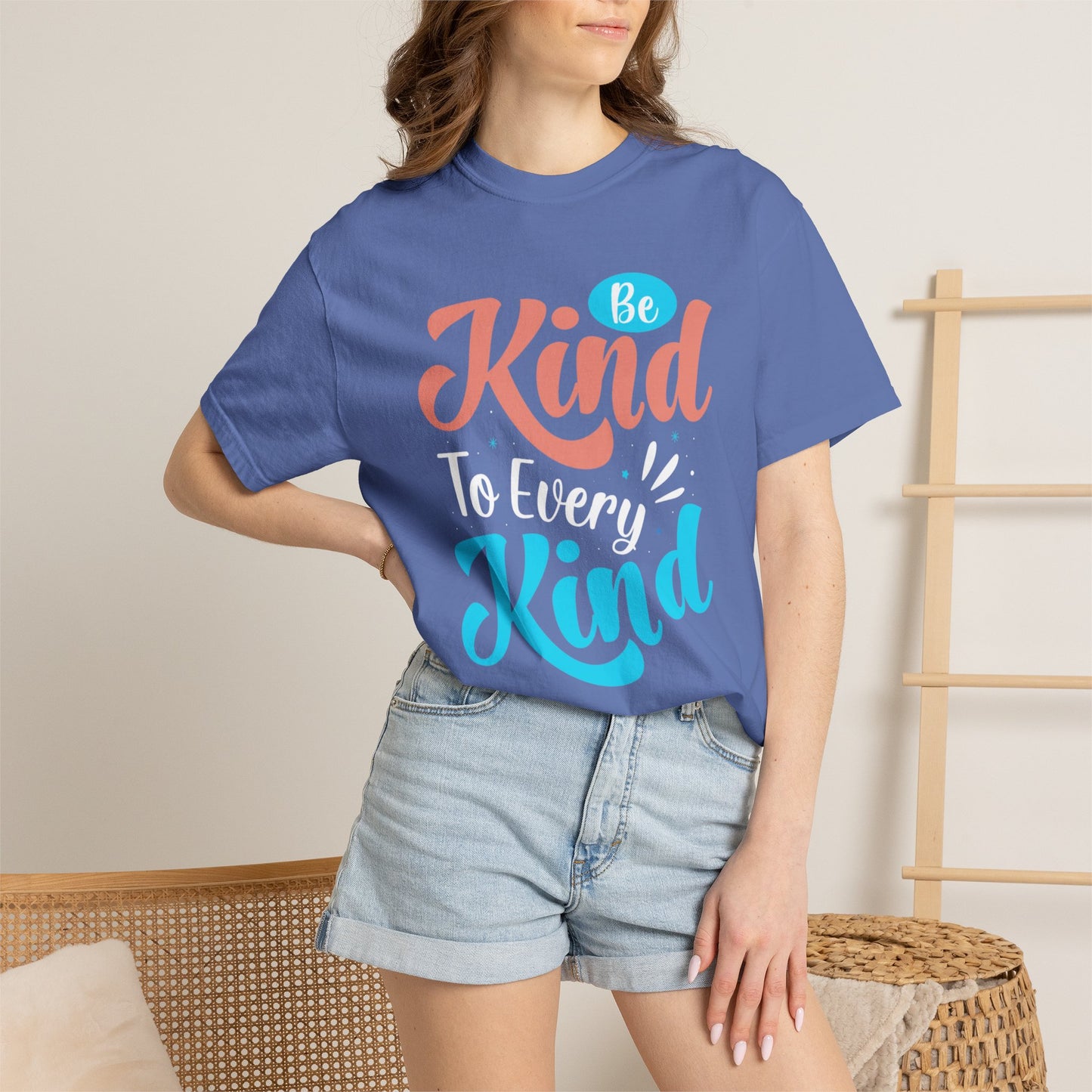 Motivational Be Kind To Every Kind Positive Affirmation Tee Heartfelt Advice Inspirational Words Unisex Heavy Cotton T-Shirt