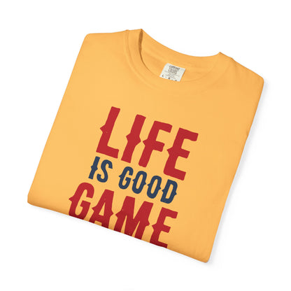 Life Is Good Game On Baseball Player Grand Slam Performers Tee Infield Magicians Batting Champions Unisex Heavy Cotton T-Shirt