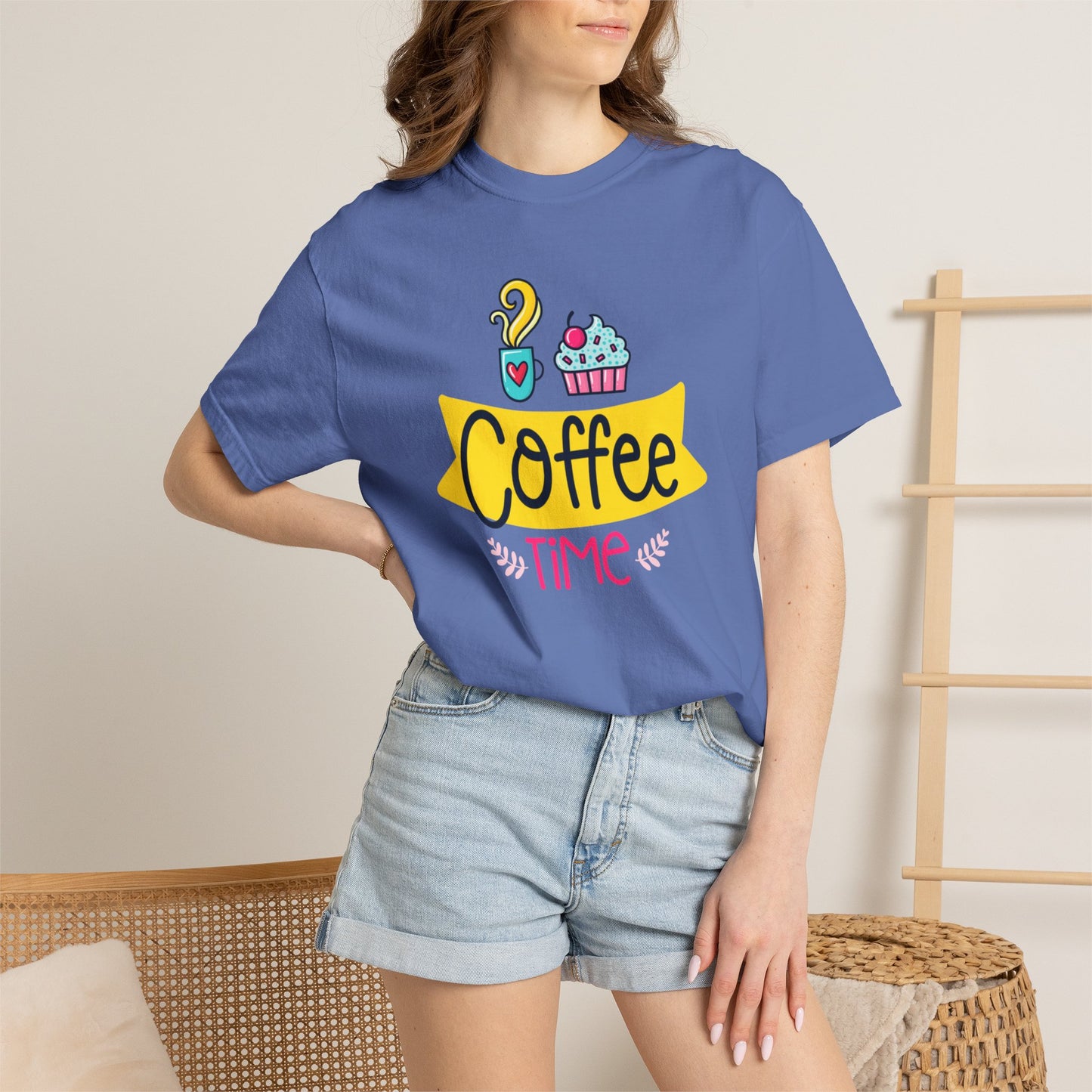 Funny Coffee Time Beans Latte Lovers Tee Black Brew Addicted Barista Freak Unisex Heavy Cotton T-Shirt