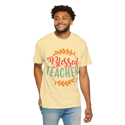 Blessed Teacher Role Model Supportive Learning Positive Reinforcement Moral Values Unisex Heavy Cotton T-Shirt