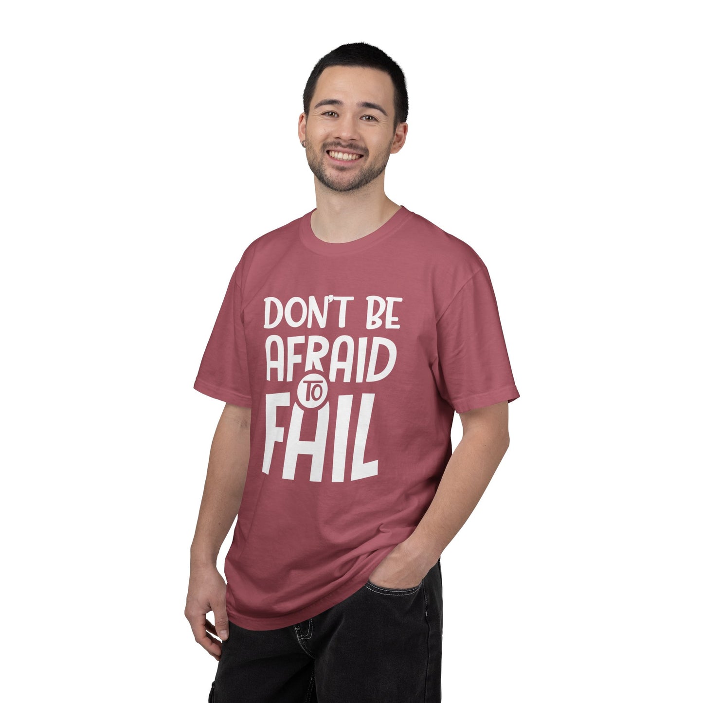 Motivational Don’t Be Afraid To Fail Hard Work Rise Above Positivity Determination Progress Dedication Unisex Heavy Cotton T-Shirt