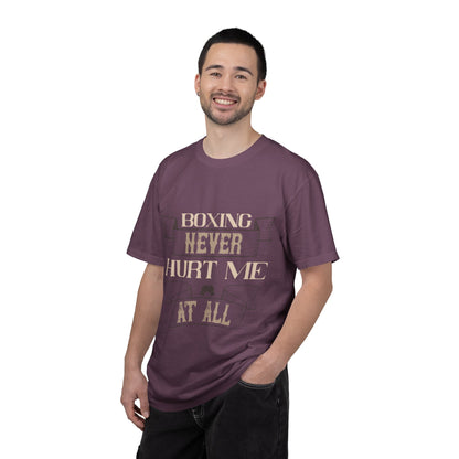 Motivational Boxing Never Hurt Me At All Enthusiasm Focus Fearless Strength Unisex Heavy Cotton T-Shirt