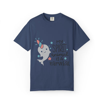 My Spirit Animal Is a Narwhal Unicorn Of The Sea Tusk Tee Inuit Culture Migration Unisex Heavy Cotton T-Shirt