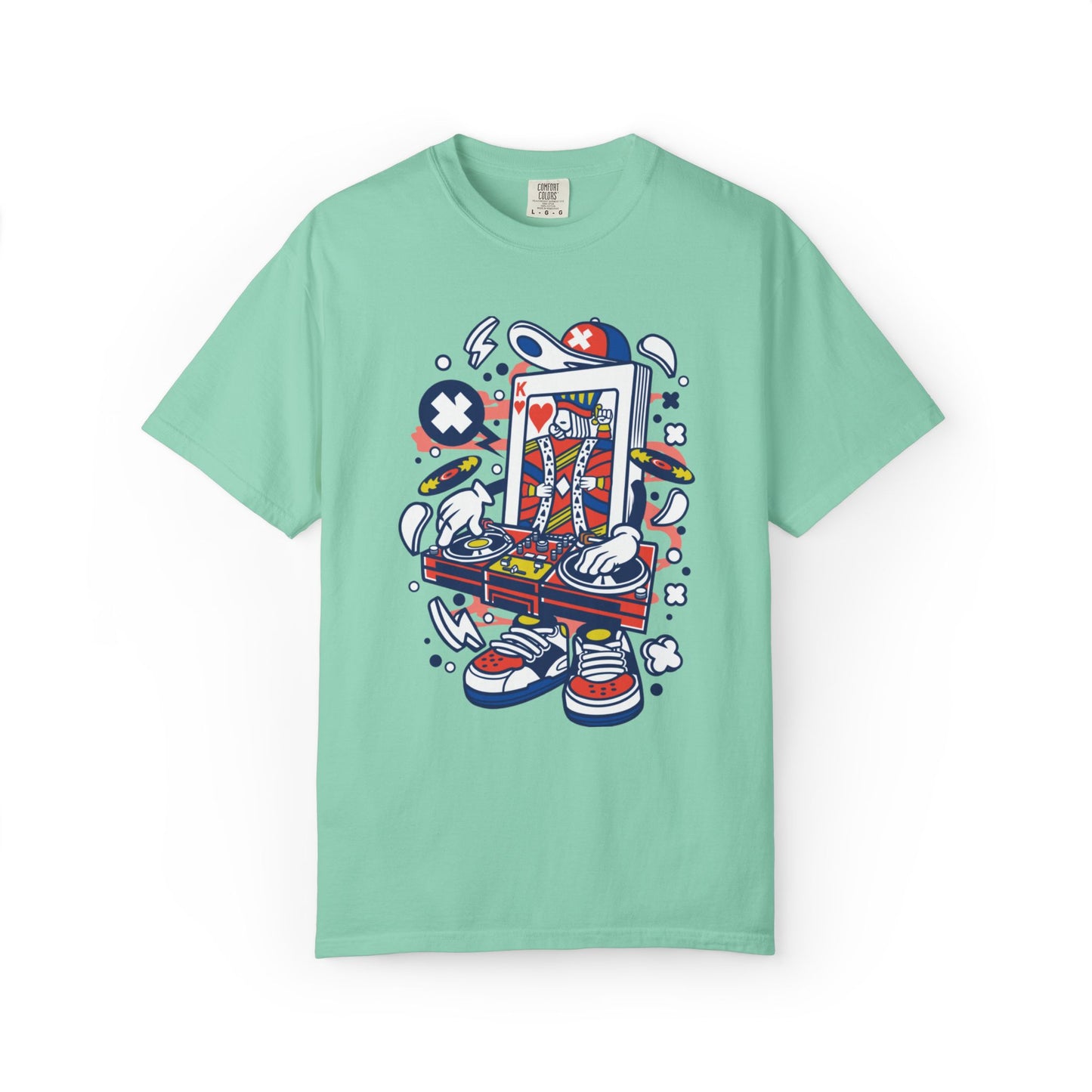 Dj King Play Card Hip Hop Vibes Trends Pop Visuals Tee Remixes Music Producer Unisex Heavy Cotton T-Shirt