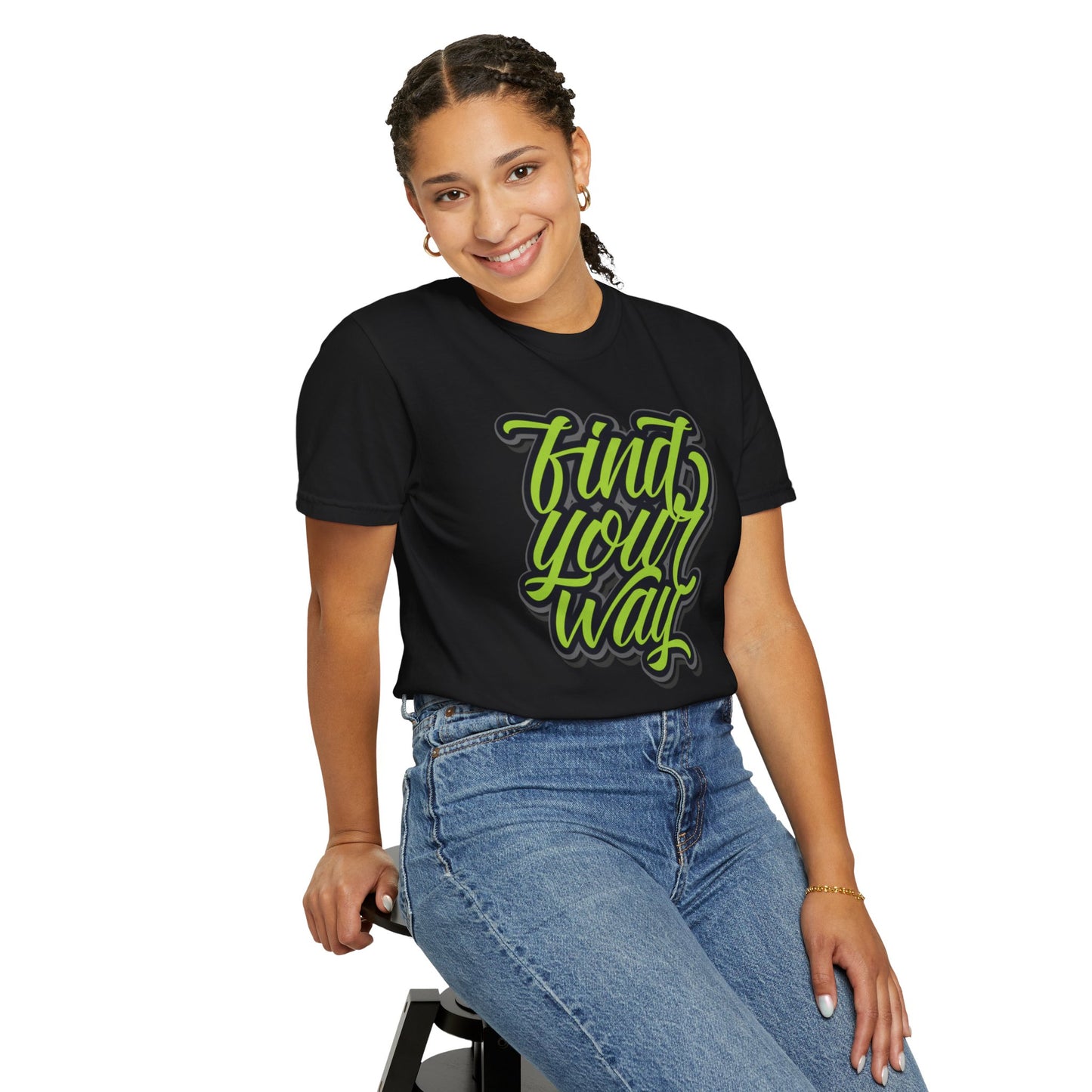 Find Your Way Direction Guidance Tee Exploration Adventure Destination Unisex Heavy Cotton T-Shirt