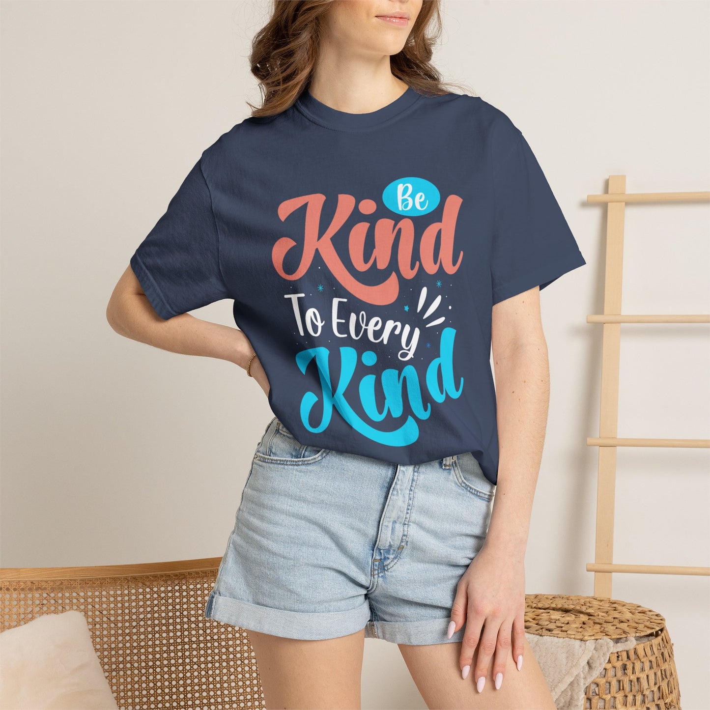 Motivational Be Kind To Every Kind Positive Affirmation Tee Heartfelt Advice Inspirational Words Unisex Heavy Cotton T-Shirt