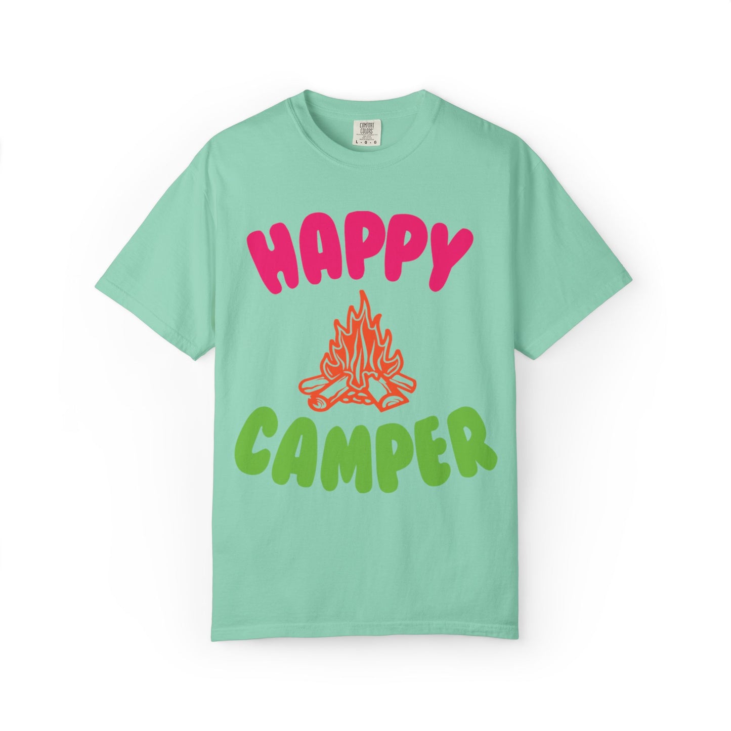Happy Camper Freedom Fighter Adventure Lovers Tee Nature Exploration Bonfire Travel Van Unisex Heavy Cotton T-Shirt