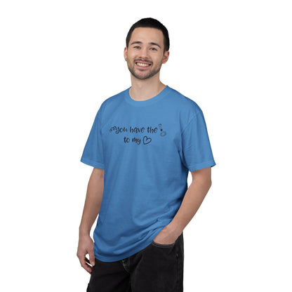 You Have The Key To My Heart Emotional Bond Affection Lovers Tee Romantic Relationship Forever Support Way Heavy Cotton T-Shirt