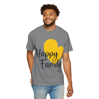 Happy Family Peaceful Paradise Tee Cherished Space Heartfelt Haven Unisex Heavy Cotton T-Shirt