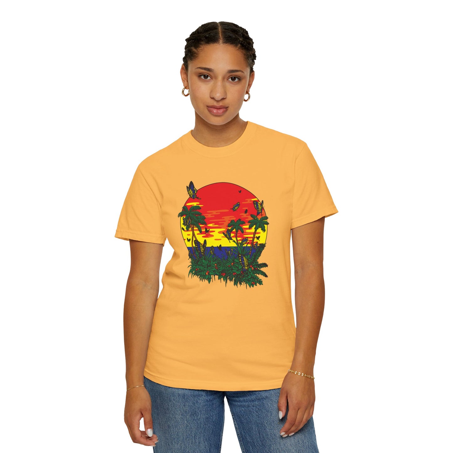 Palm Trees Island Summer Trendy Tee Sunshine Days Ice Cream Summer Camp Beachcombing Anchor Unisex Heavy Cotton T-Shirt