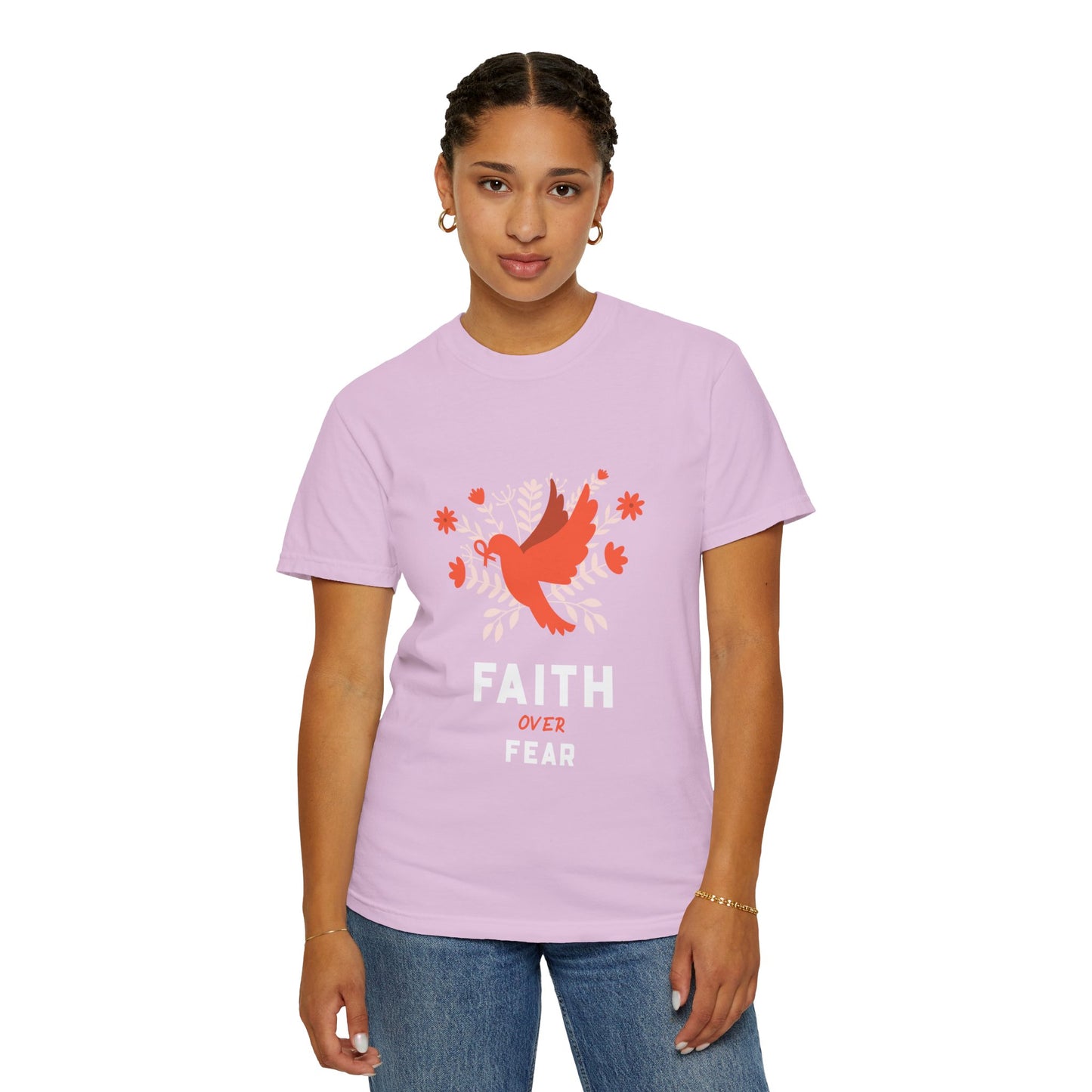 Faith Over Fear Stop Wishing Start Doing Action Goal Setting Modern Tee Achievement Self-Improvement Unisex Heavy Cotton T-Shirt