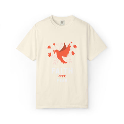 Faith Over Fear Stop Wishing Start Doing Action Goal Setting Modern Tee Achievement Self-Improvement Unisex Heavy Cotton T-Shirt