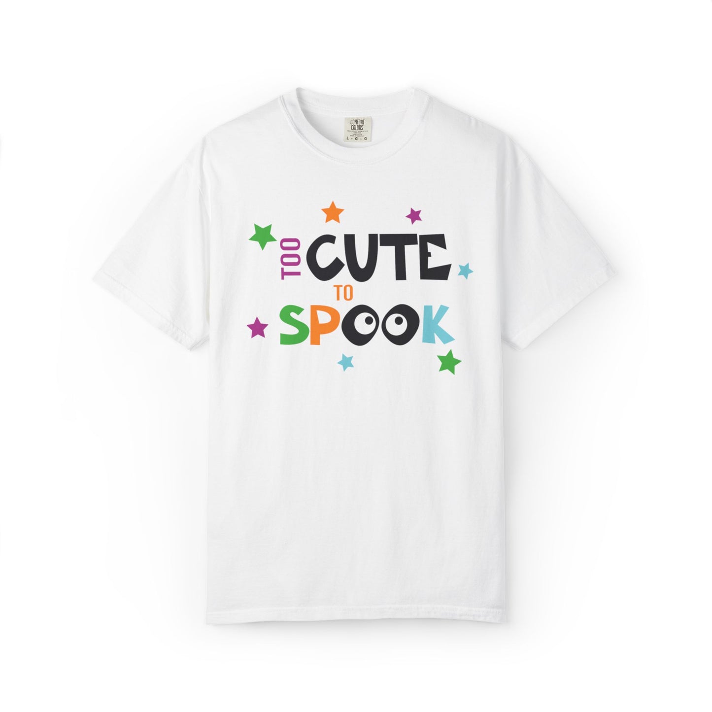 Too Cute To Spook Ghosts Halloween Funny Stylish Tee Spider webs Pumpkins Unisex Heavy Cotton T-Shirt