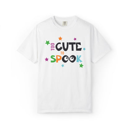 Too Cute To Spook Ghosts Halloween Funny Stylish Tee Spider webs Pumpkins Unisex Heavy Cotton T-Shirt