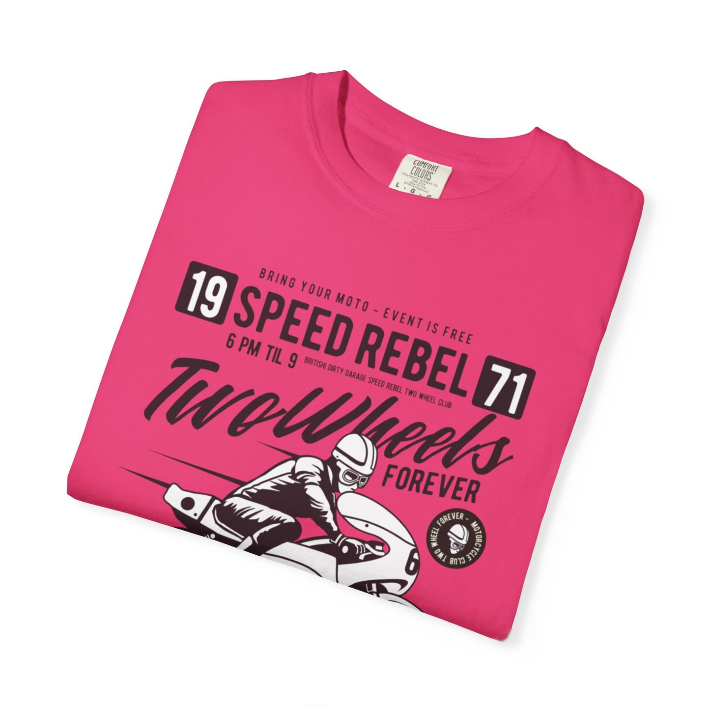 Speed Rebel Two Wheels Custom Engine Club Motorbike Lovers Trendy Tee High-speed Rider Adventure Racer Unisex Heavy Cotton T-Shirt