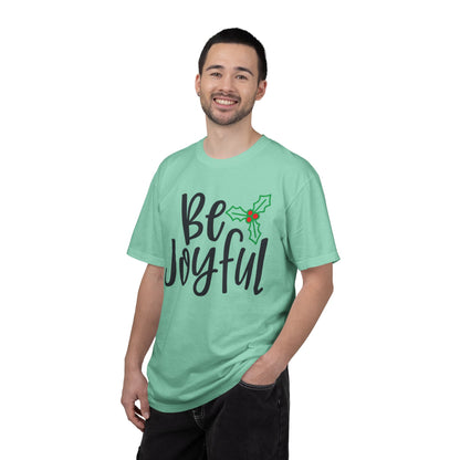 Be Joyful Festival Season Tee Twinkle Lights New Year Celebration Merry Christmas Noel Delight Unisex Heavy Cotton T-Shirt
