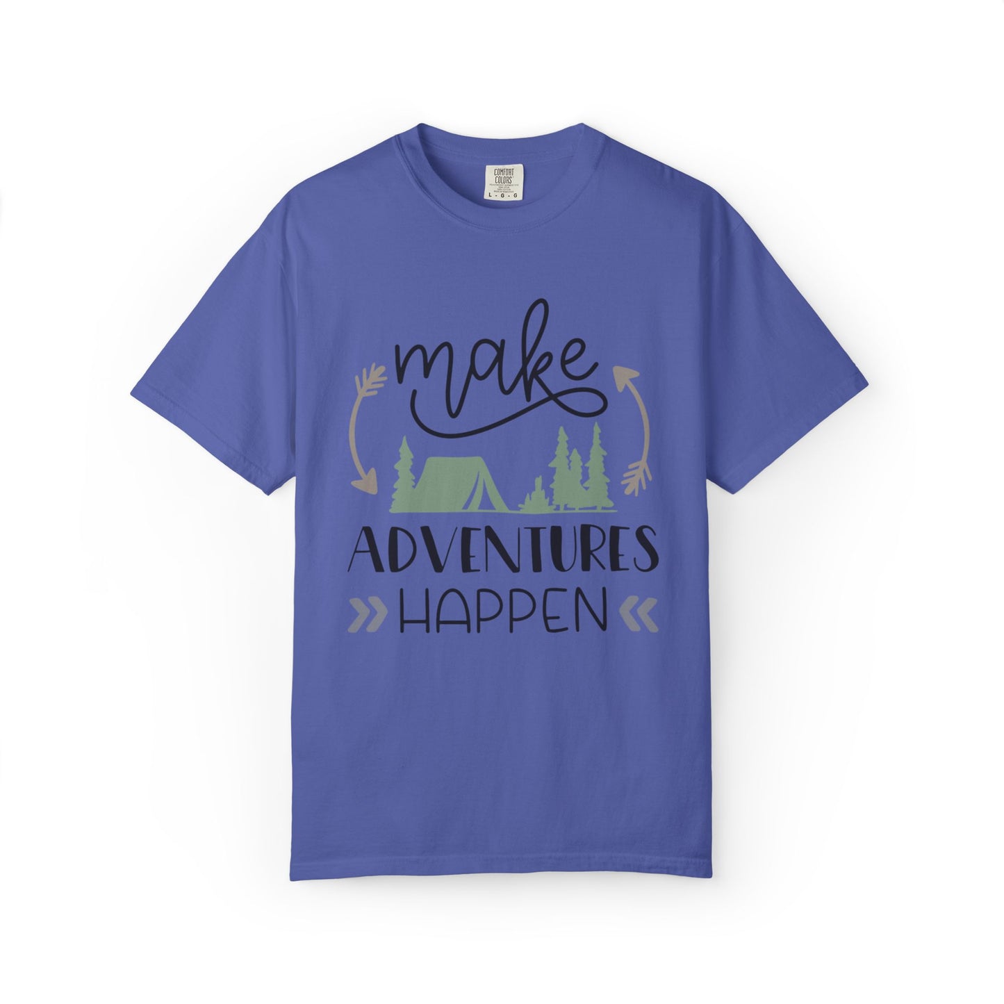 Make Adventures Happen Trendy Tee Enjoyment Mountain Hut Belays Ropes Fun Activities Unisex Heavy Cotton T-Shirt