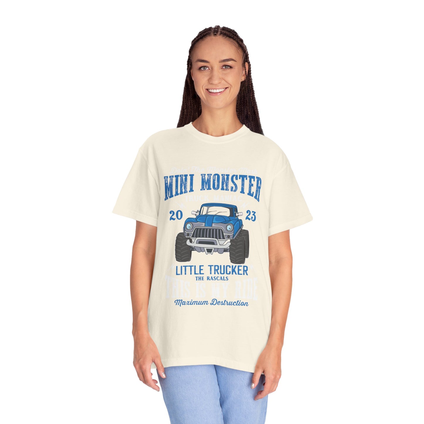 Funny Mini Monster Truck Manic Speed Truck Power Sarcastic Extreme Adventure Four-Wheel Drive Unisex Heavy Cotton T-Shirt