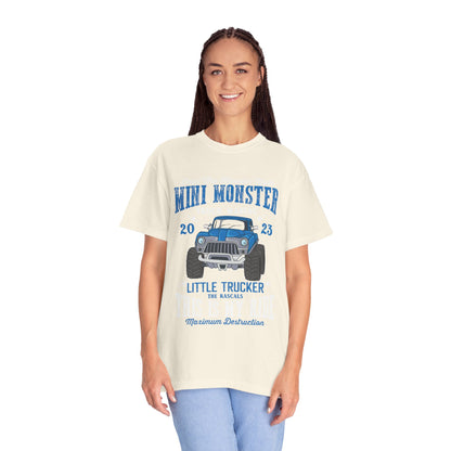 Funny Mini Monster Truck Manic Speed Truck Power Sarcastic Extreme Adventure Four-Wheel Drive Unisex Heavy Cotton T-Shirt