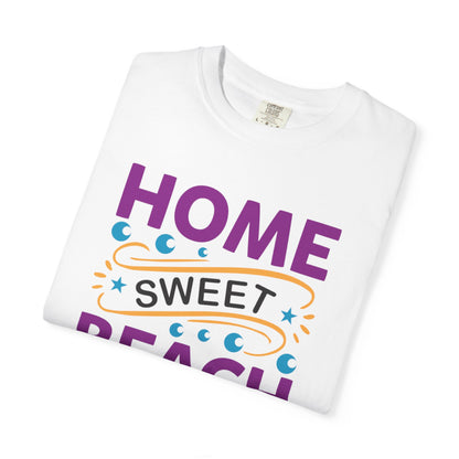 Enjoyable Home Sweet Beach House Beach Life Sun Sand Sea Seashells Sea Breeze Beach Sun Glasses  Unisex Heavy Cotton T-Shirt