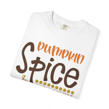 Pumpkin Spice & Everything Nice Halloween Autumn Delight Pumpkin Lovers Tee Seasonal Spices Fall Fusion Unisex Heavy Cotton T-Shirt
