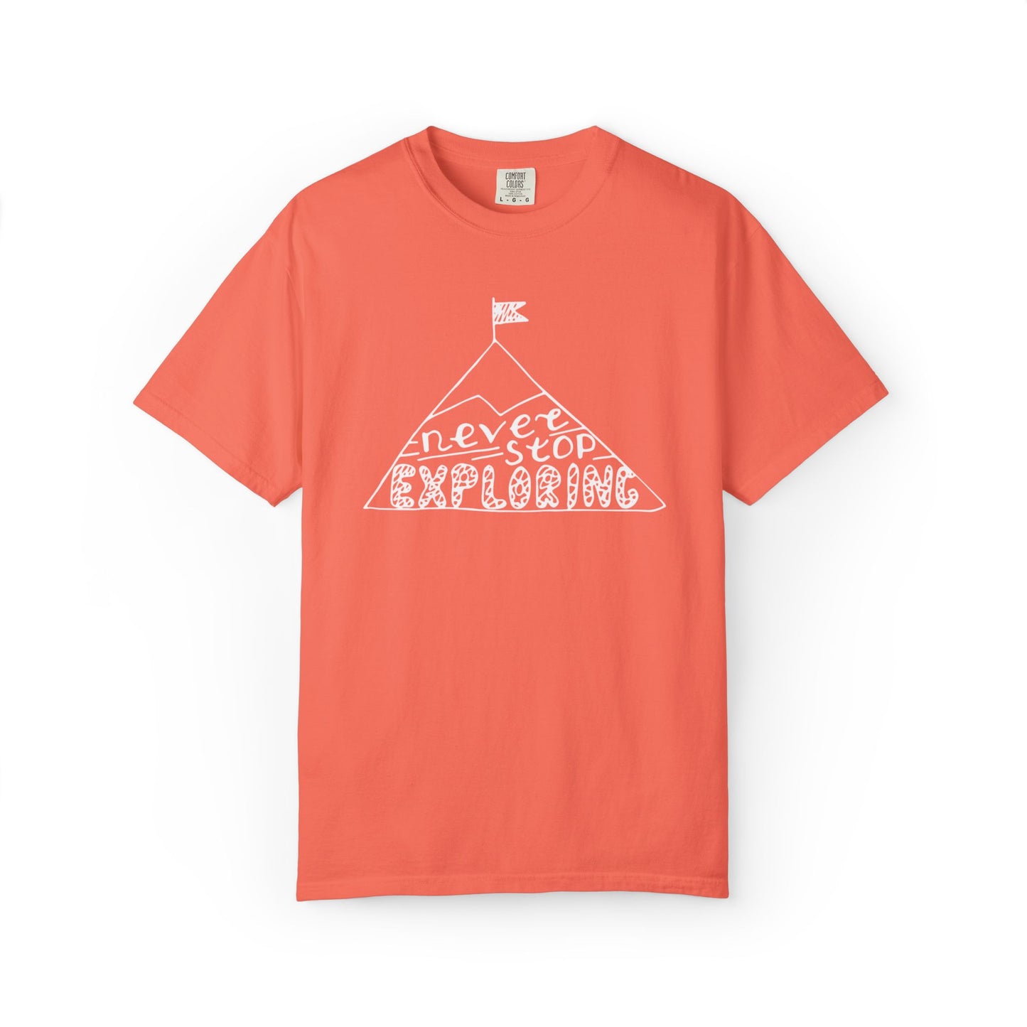 Never Stop Exploring Cool Tee Trekking Outdoor Adventure Hiking Nature Lover Rocks Climbing Unisex Heavy Cotton T-Shirt