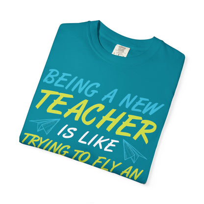 Exciting Being A New Teacher Is Like Trying To Fly An Airplane Professional Development Role Model Unisex Heavy Cotton T-Shirt