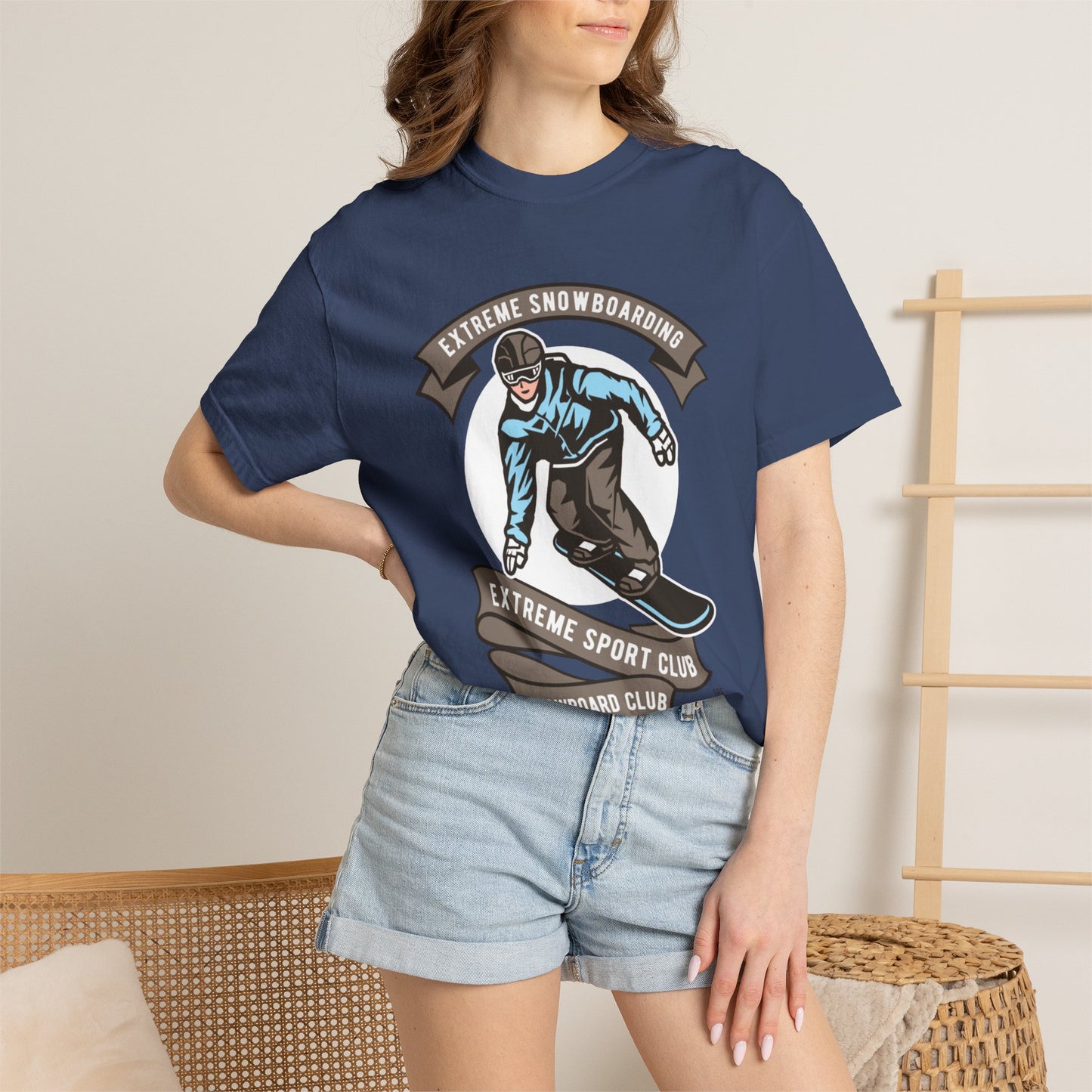 Extreme Snowboarding Sports Club Holly Jolly Winter Tee Wonderland Unisex Heavy Cotton T-Shirt