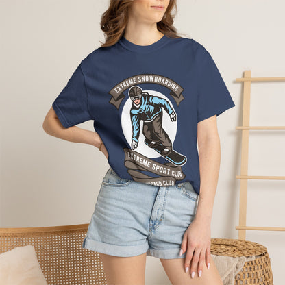 Extreme Snowboarding Sports Club Holly Jolly Winter Tee Wonderland Unisex Heavy Cotton T-Shirt